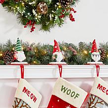 Glitzhome 7.5in. H Set of 3 Resin Gnomes Stocking Holder