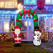 Glitzhome 8' Inflatable Santa Snowman Gate Arch
