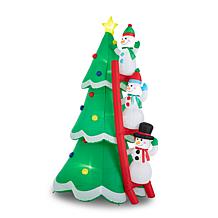 Glitzhome 8' Lighted Inflatable Xmas Snowman Climbing Up Tree Decor