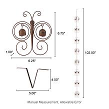 Glitzhome 8-Piece Faux Copper Butterfly Shaped Rain Chain