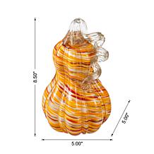 Glitzhome 8.5"H Fall Multi Stripes Glass Gourd