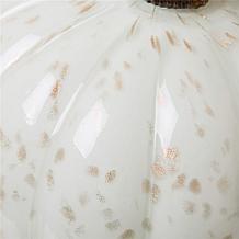 Glitzhome 8.5in. D Golden and White Glass Pumpkin