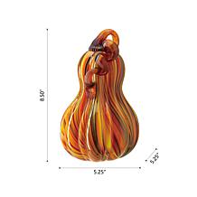 Glitzhome 8.5in. H Multi Striped Glass Gourd