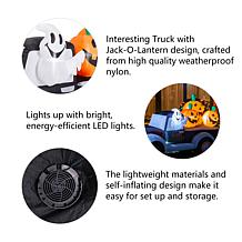 Glitzhome 8FT Lighted Inflatable Truck with Jack-O-Lantern Pumpkins