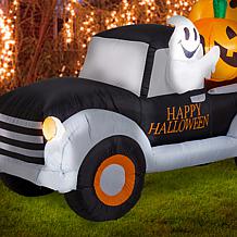 Glitzhome 8FT Lighted Inflatable Truck with Jack-O-Lantern Pumpkins
