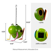 Glitzhome 9" Green Frog Metal Birdhouse with Hanging Chain