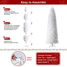 Glitzhome 9' White Pencil Tinsel Artificial Christmas Tree