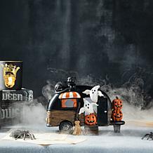 Glitzhome 9.25'' Halloween Polyresin Lighted Camper Table Decor