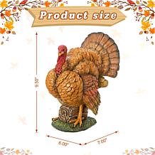 Glitzhome 9.5in. H Thanksgiving Resin Turkey Table Decor