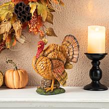 Glitzhome 9.5in. H Thanksgiving Resin Turkey Table Decor