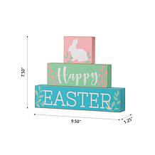 Glitzhome 9.5in L Wooden Easter Block Table Decor