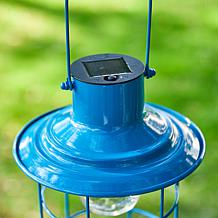Glitzhome 9.75" Metal Wire Solar Powered Outdoor Hanging Lantern