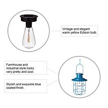 Glitzhome 9.75" Metal Wire Solar Powered Outdoor Hanging Lantern