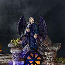 Glitzhome 9.75"H Lighted Resin Halloween Haunted House Village