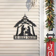 Glitzhome Christmas 30" Metal Nativity Yard Stake or Wall Decor