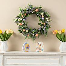 Glitzhome Easter Egg and Lavender Wreath