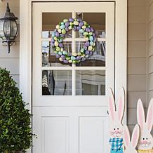 Glitzhome Easter Purple Hue Eggs Wreath