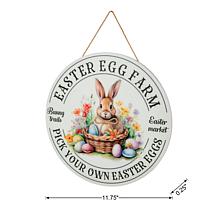 Glitzhome Easter Wooden and Epoxy Bunny Wall/Door Hanger