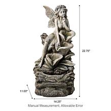 Glitzhome Fairy Outdoor Fountain with LED Lights, 22.75" H