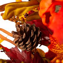 Glitzhome Fall Lighted Maple Leaves Urn Potted Porch Tree w/ 20 Lights