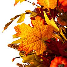 Glitzhome Fall Lighted Maple Leaves Urn Potted Porch Tree w/ 20 Lights