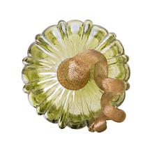 Glitzhome Green Crackle Glass Short Pumpkin