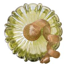 Glitzhome Green Crackle Glass Short Pumpkin
