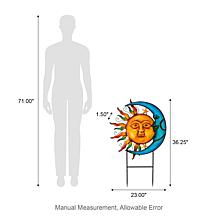 Glitzhome Metal Sun and Moon Yardstake or Wall Decor