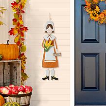 Glitzhome Metal Thanksgiving Pilgrim Yard Stake /Standing Decor
