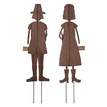 Glitzhome Metal Thanksgiving Pilgrim Yard Stake /Standing Decor