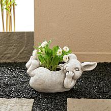 Glitzhome MGO Rabbit Statue Planter