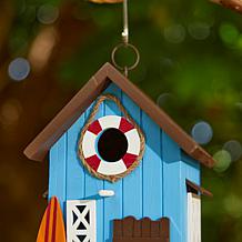 Glitzhome Modern Solid Wood Beach Hut Outdoor Garden Birdhouse