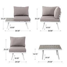 Glitzhome Outdoor Aluminum Sectional Sofa Set with Cushions - 6 Piece