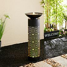 Glitzhome Outdoor Fountain w/ Laser Cut Panels, Pump and LED Light