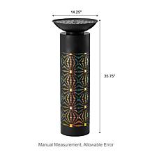 Glitzhome Outdoor Fountain w/ Laser Cut Panels, Pump and LED Light