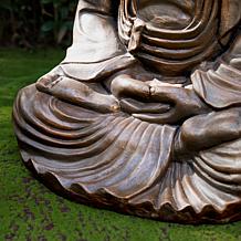 Glitzhome Oversized MGO Meditating Buddha Statue 29.5" H