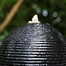 Glitzhome Oversized Modern Geometric Outdoor Fountain with LED Light