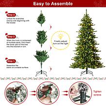 Glitzhome Pre-Lit Green Slim Fir Christmas Tree