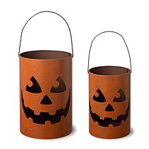 Glitzhome Set of 2 Halloween Jack O Lantern Bucket