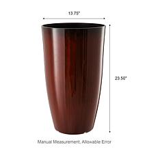 Glitzhome Set of 2 Oversized Gradient Red Faux Ceramic Tall Planters