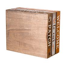 Glitzhome Set of 2 Wooden Pumpkin Crate