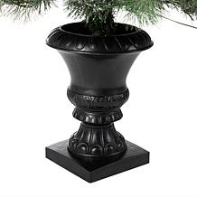 Glitzhome Set of Two 4ft Flocked Christmas Tree With 100 Warm White
