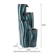 Glitzhome Wavy Textured 4-Tier Outdoor Ceramic Fountain 29.5"H