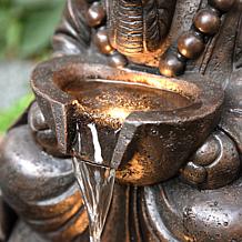 Glitzhome Zen-Style Animal Outdoor Fountain with LED Lights 21.75"H