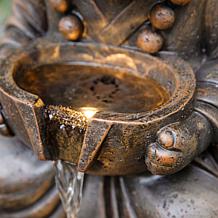 Glitzhome Zen-Style Animal Outdoor Fountain with LED Lights 21.75"H