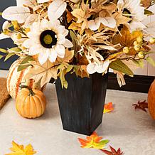 Glizthome 36"H Fall Neutral Sunflower, Pumpkin and Leaf Porch Tree