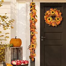 Glizthome 6' Fall Maple Leaf and Sunflower Garland