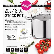 Gourmet Edge 20-quart 18/10 Stainless Steel Stock Pot with Cover