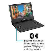 GPX 12" Portable Bluetooth DVD Player w/Carry Bag, Headphones & Remote
