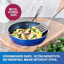 Granitestone 10-Piece Hammered Nonstick Cookware Set, Blue